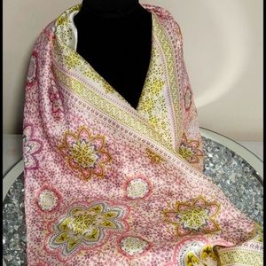 Vince Camuto Pink Printed Summer Scarf